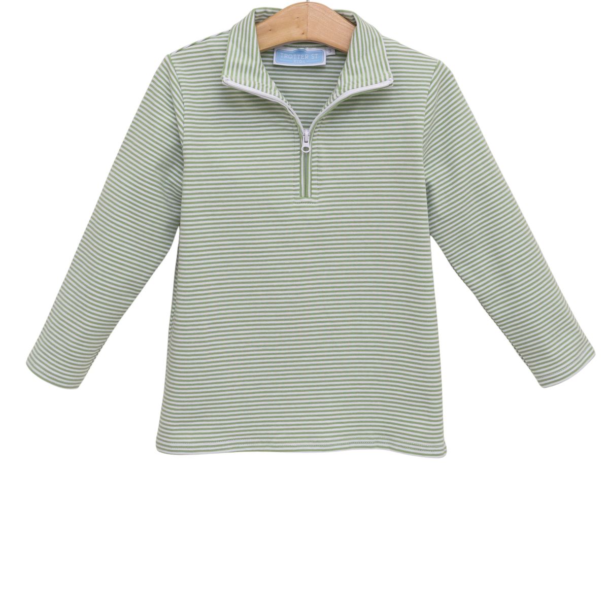 Trotter Street Tucker Pullover- Green Stripe