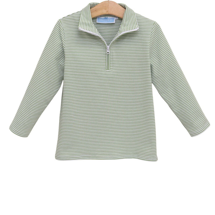 Trotter Street Tucker Pullover- Green Stripe