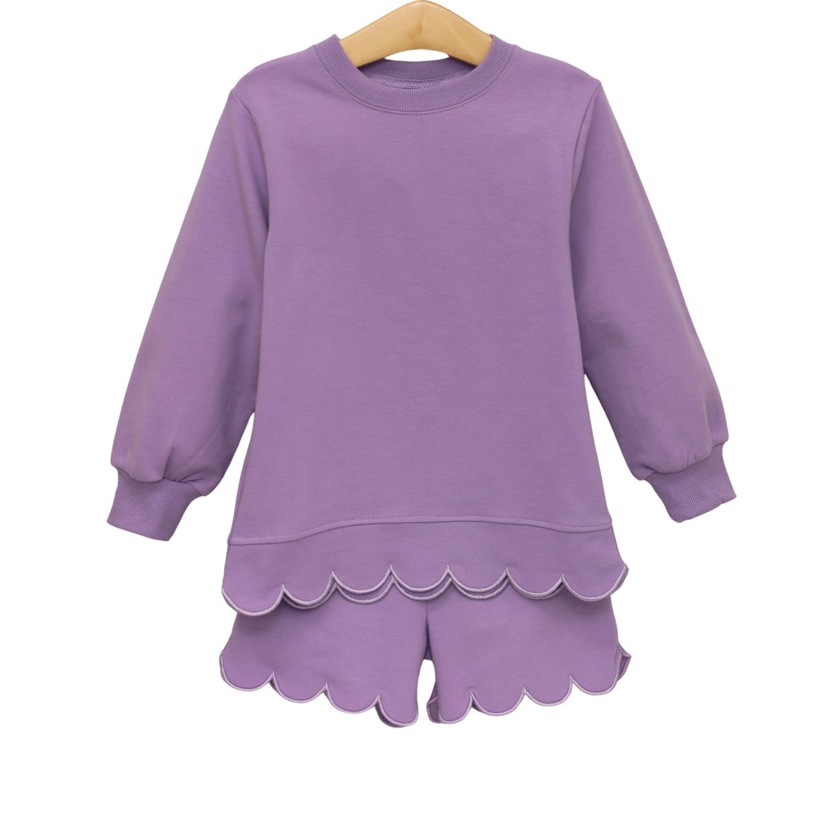 Trotter Street Sophia Scalloped Set- Lavender