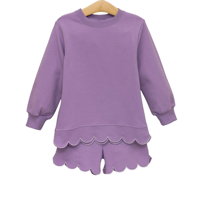 Trotter Street Sophia Scalloped Set- Lavender