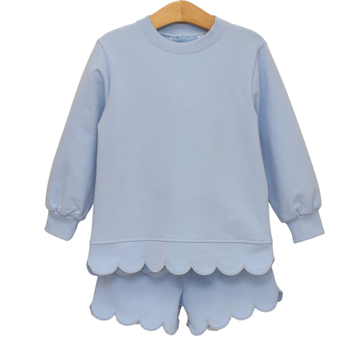 Trotter Street Sophia Scalloped Set- Lt Blue