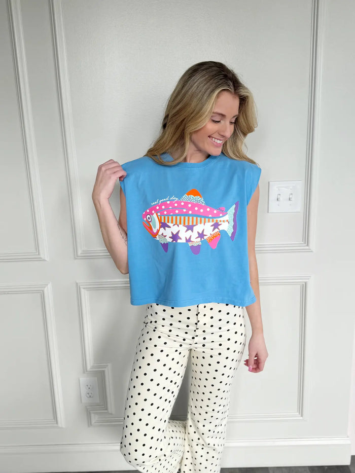 Reel Good Day Crop Tank