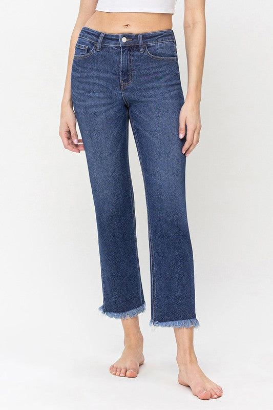 LOVERVET HIGH RISE CROP STRIAGHT JEANS