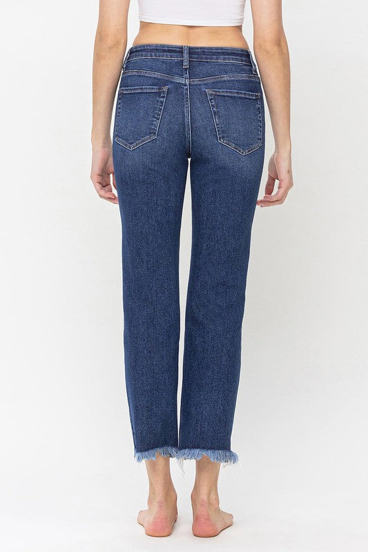 LOVERVET HIGH RISE CROP STRIAGHT JEANS