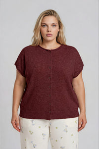 Plus Raw Edge Short Sleeve Lightweight Cardigan