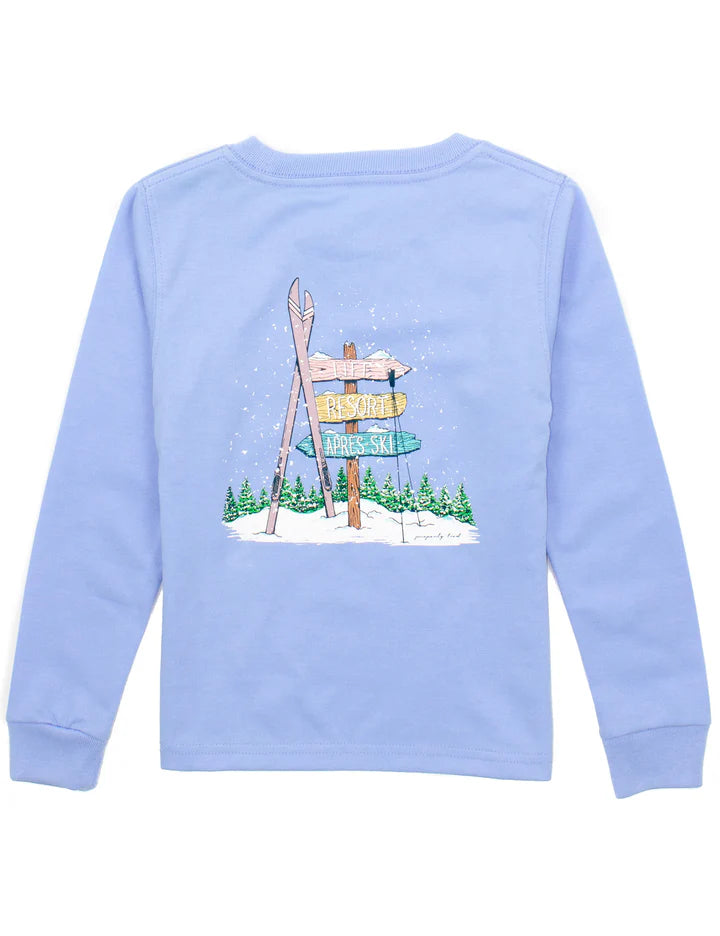 Properly Tied Girls Ski Directions LS Light Blue