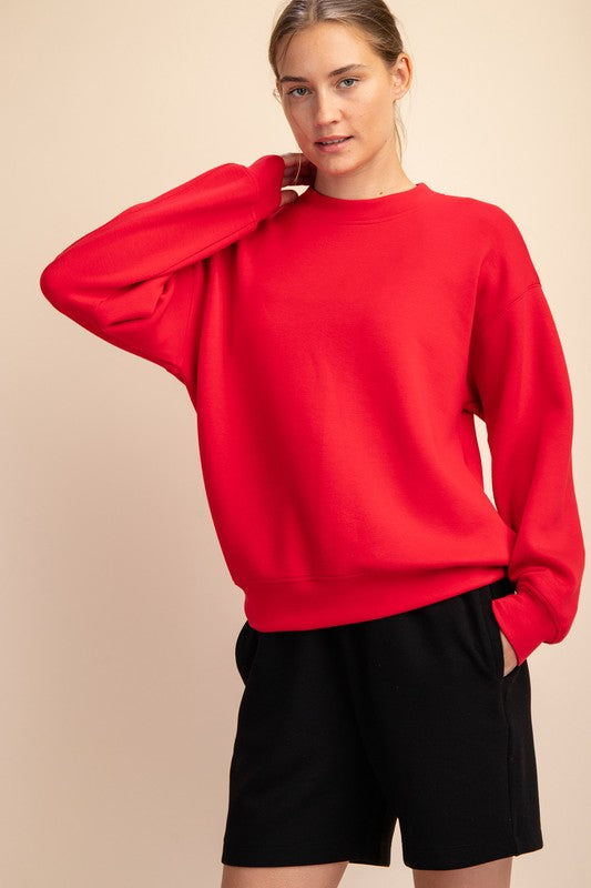 MODAL POLY SPAN SCUBA MOCK NECK PULLOVER