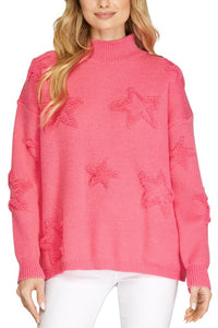 HIGH NECK SWEATER WITH STAR DETAIL