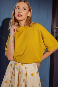 Crew-neck Elbow-length Sleeves Sweater