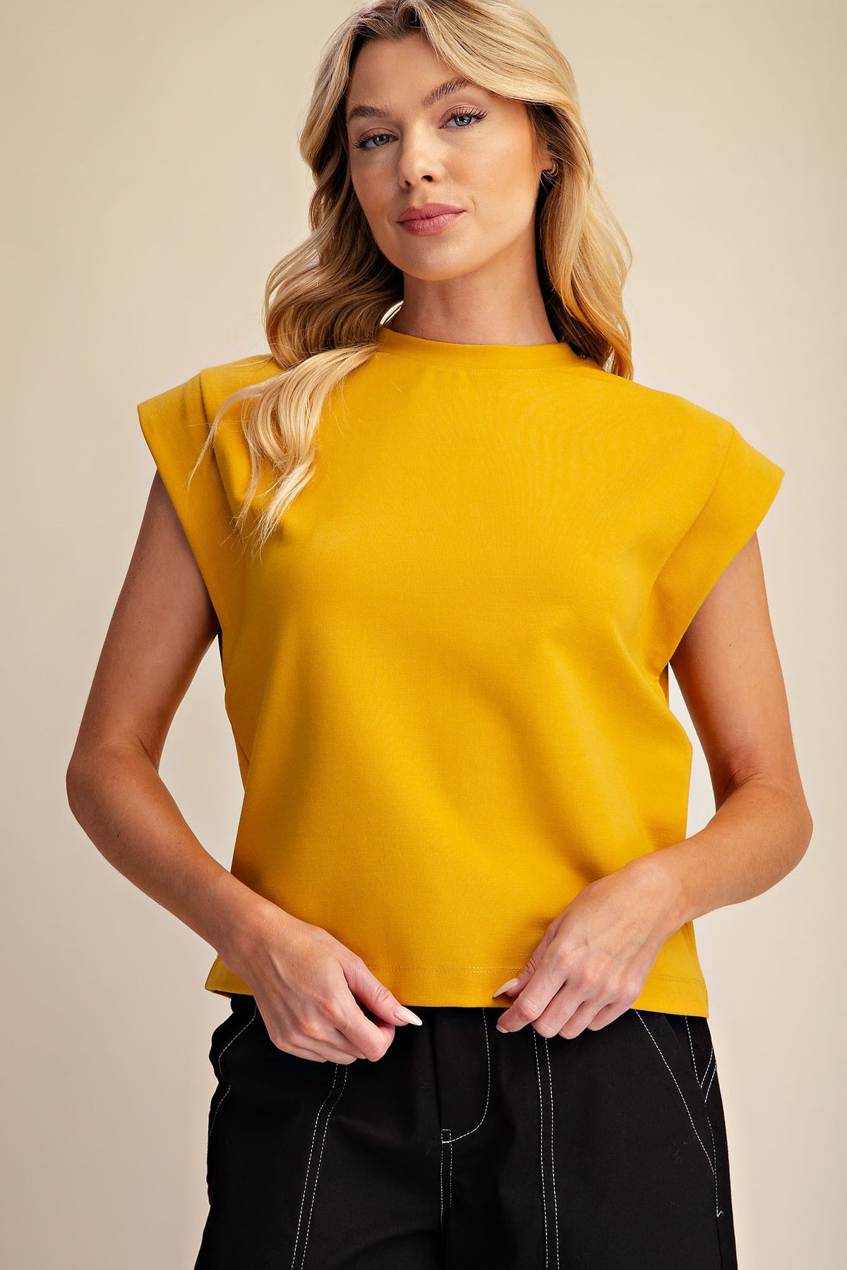 Round Neck Drop Shoulder Pullover Top