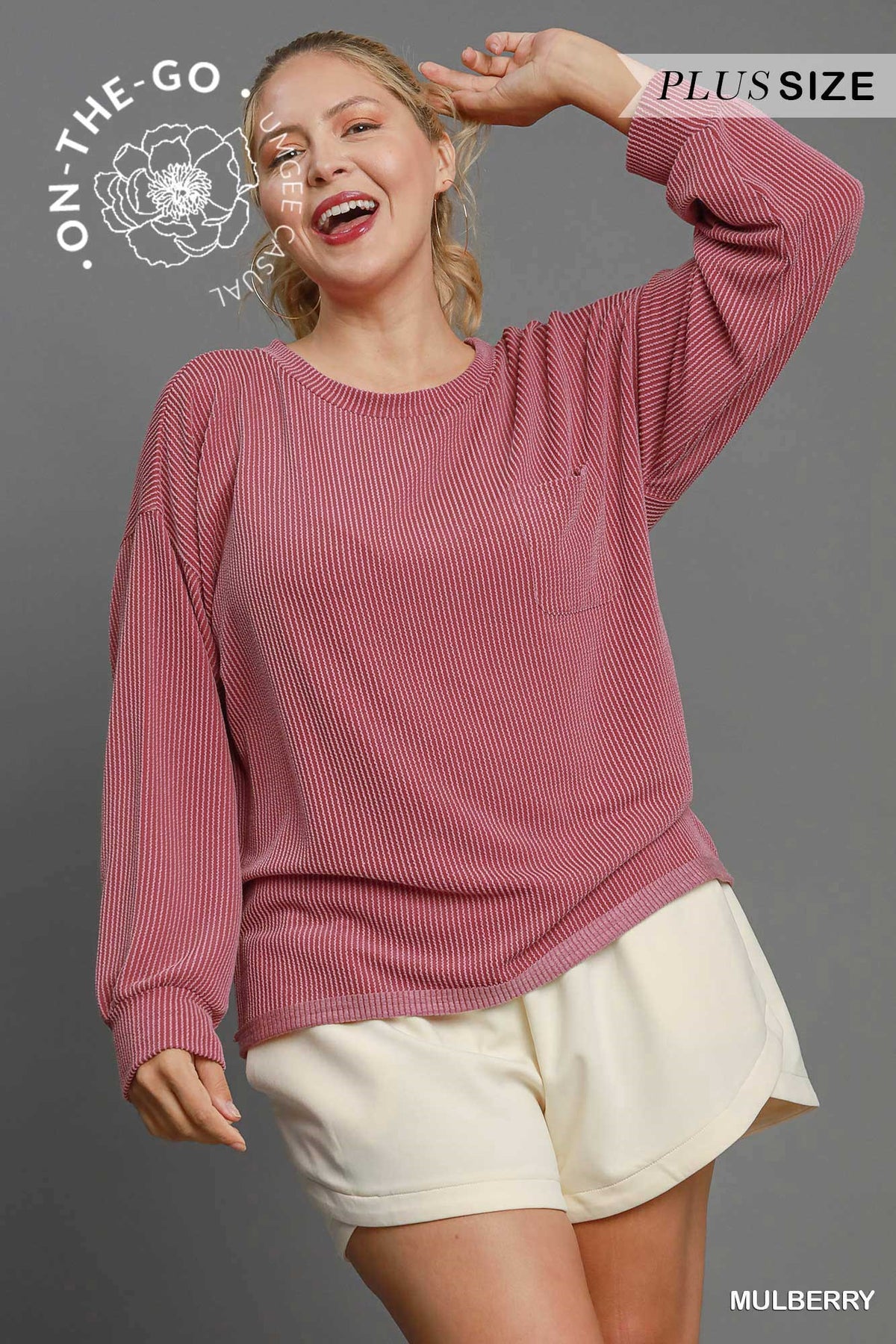 Textured Knit Round Neck Top