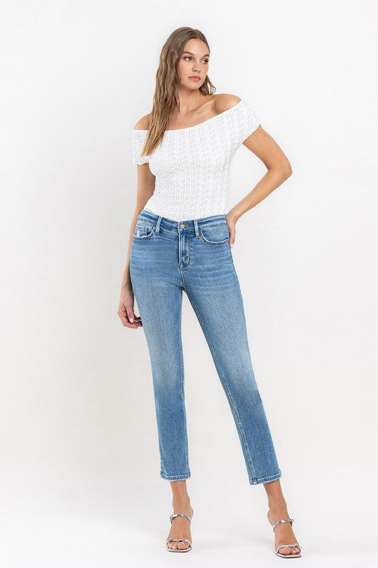 VERVET HIGH RISE SLIM STRAIGHT JEANS