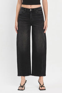 VERVET SUPER HIGH RISE PANEL BARREL JEANS