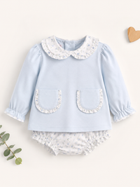 Petit Bebe Blue Floral Bloomer Set
