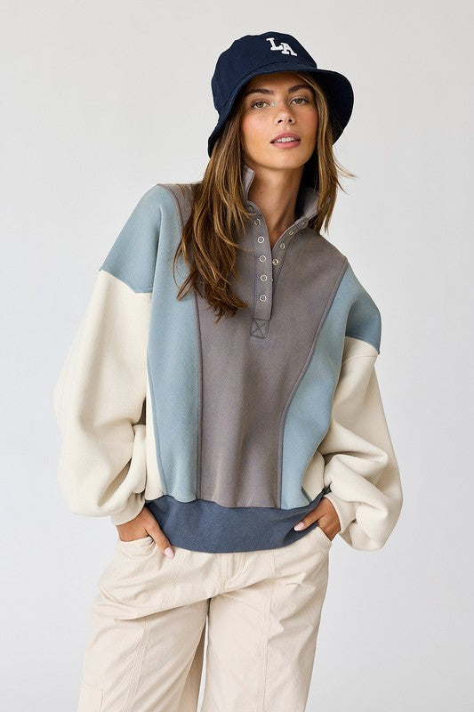 Emma Oversized Colorblock Sweatshirt