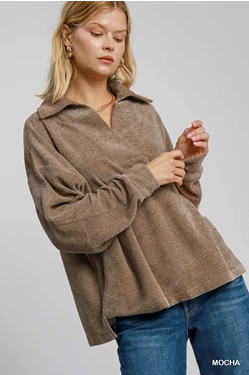 Chenille V-Neck Pullover