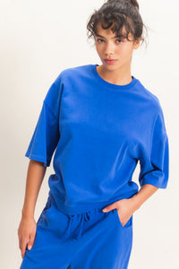 Washed Crew Neck Short Sleeve Top