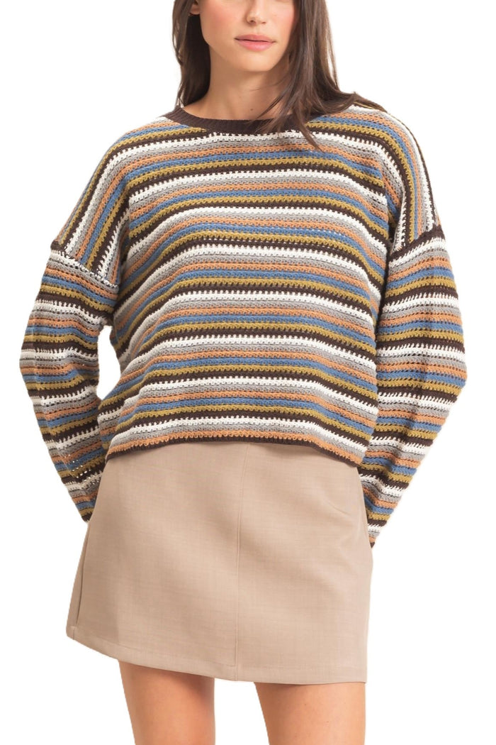 Striped Boat Neck Sweater