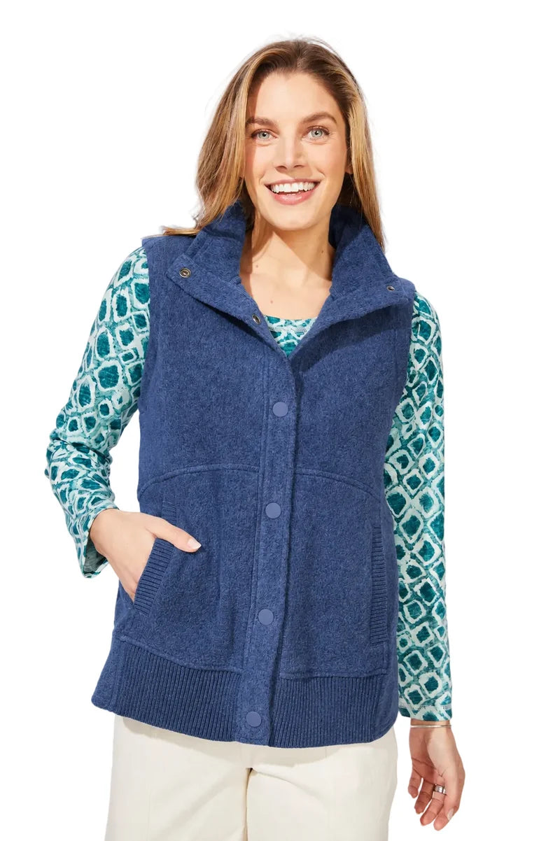 ESCAPE HEATHER FLEECE SNAP VEST