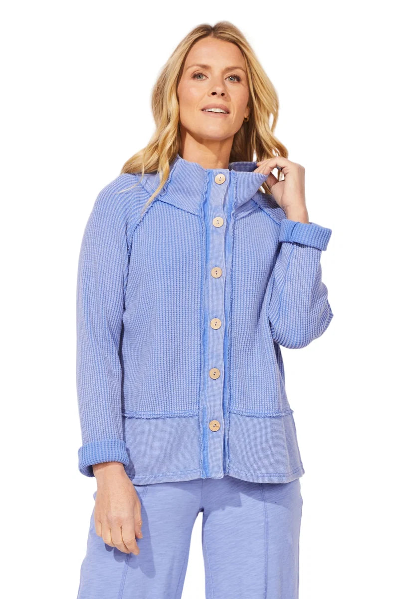 ESCAPE MIXED WAFFLE MOCK NECK
