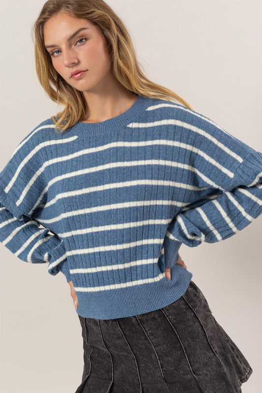 Crew Neck Striped Sweater