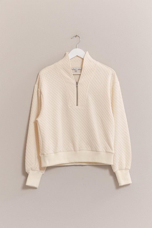 Quilted Half Zip Pullover