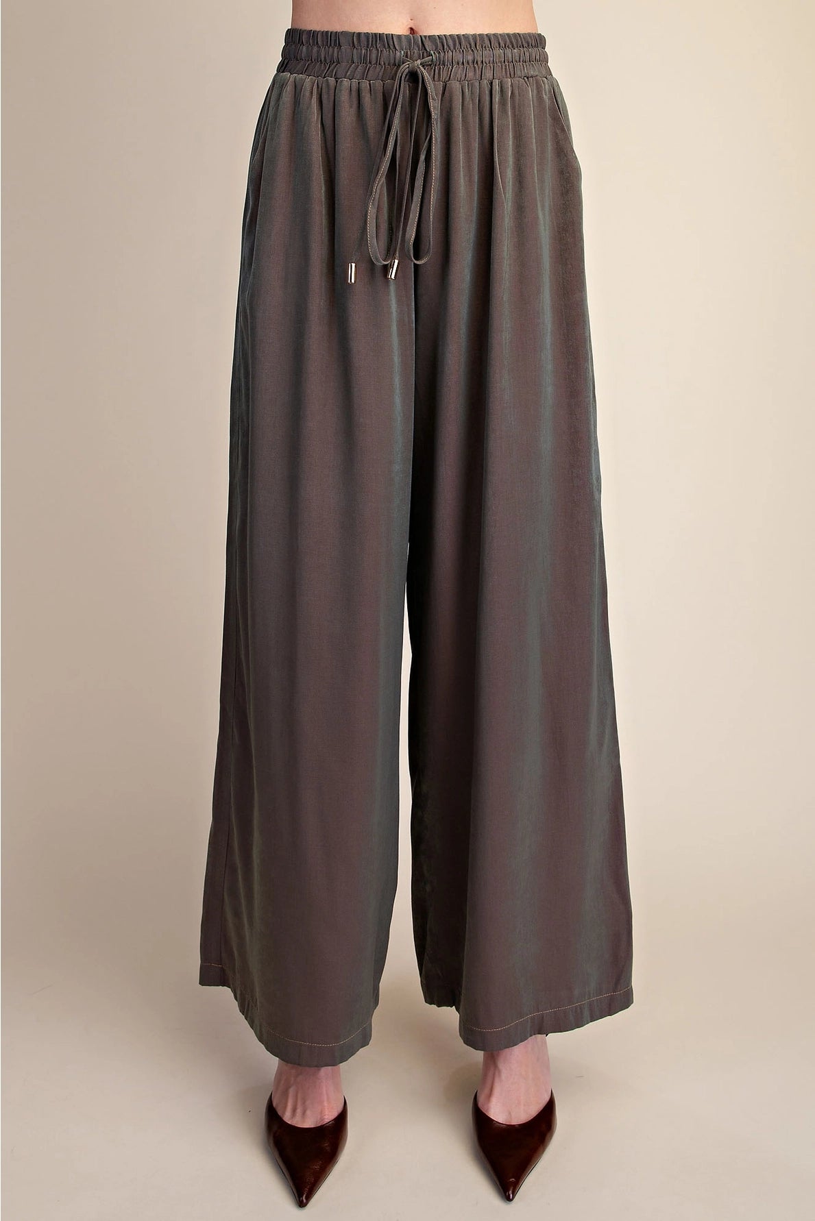 Drawstring Wide Leg Pants