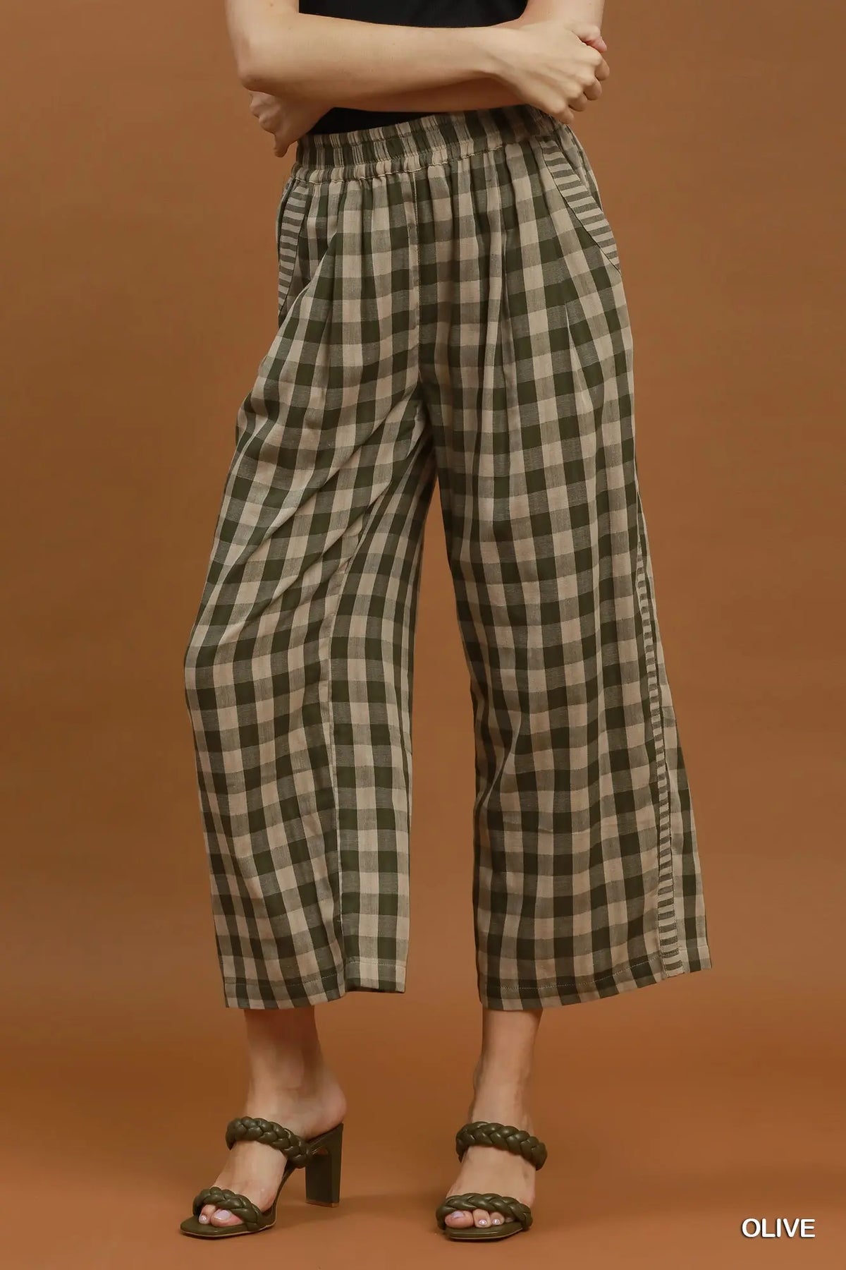 Checkered Wide Leg Pants