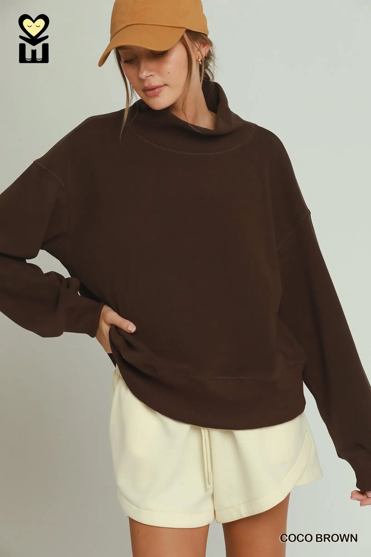 Turtle Neck Fleece Long Sleeve Pullover
