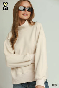 Turtle Neck Fleece Long Sleeve Pullover