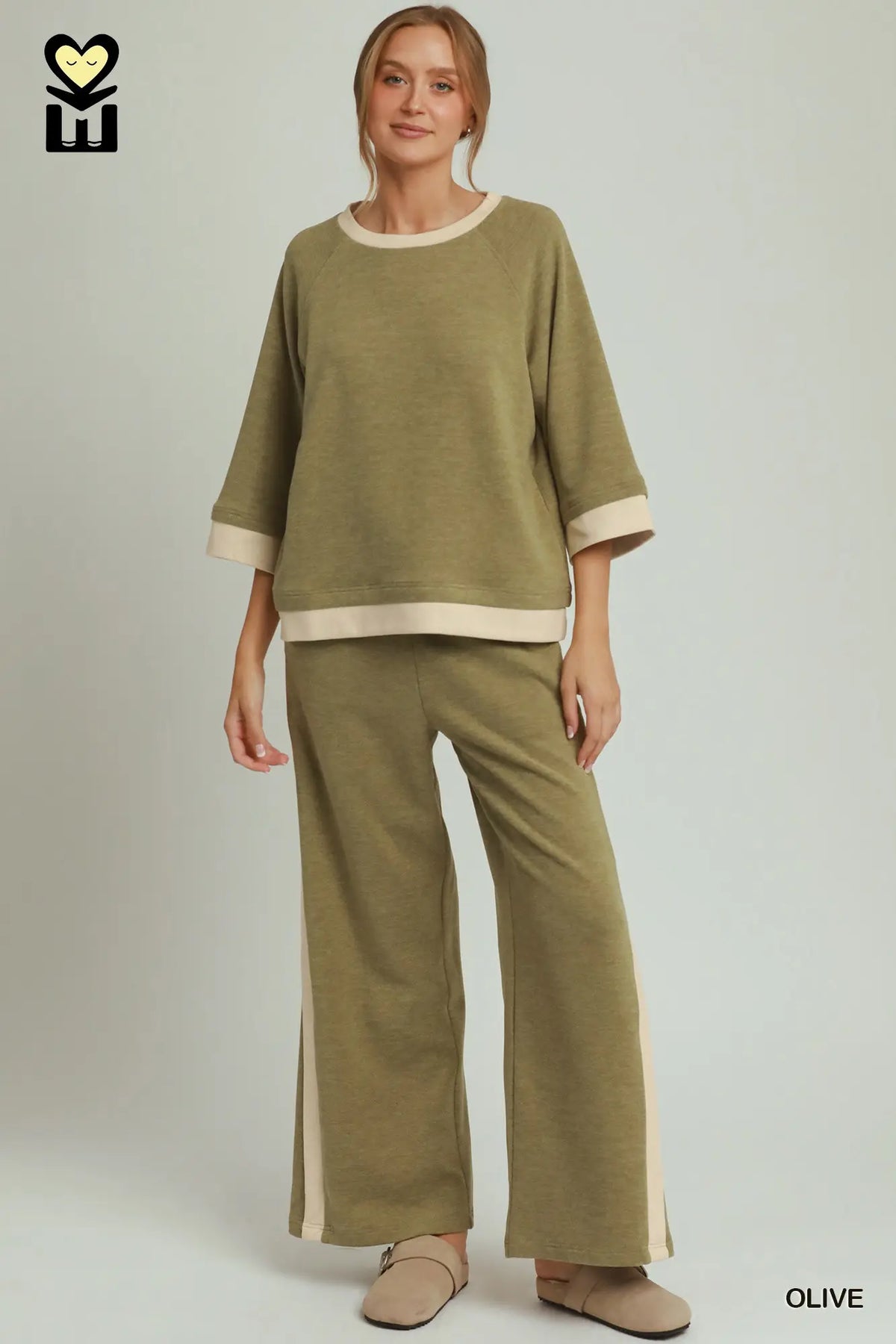 DreamPlush Raglan 3/4 Sleeve Top & Pants Set