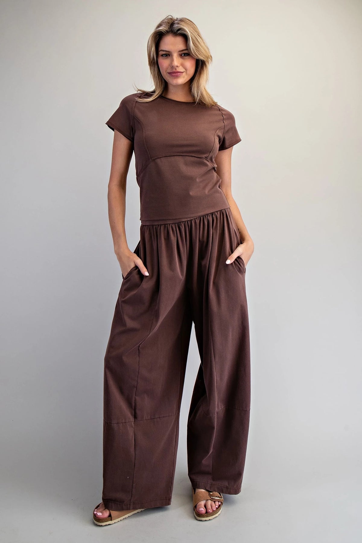 MINERAL WASHED SOLID CROPPED T SHIRT