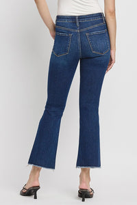 LOVERVET TUMMY CONTROL HIGH RISE RAW HEM KICK FLARE JEANS