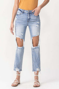 LOVERVET HIGH RISE CROP STRAIGHT JEANS