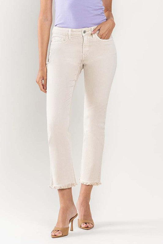 VERVET MID RISE CROP STRAIGHT JEANS