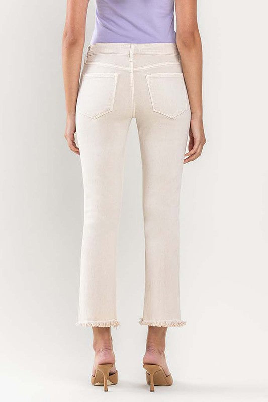 VERVET MID RISE CROP STRAIGHT JEANS