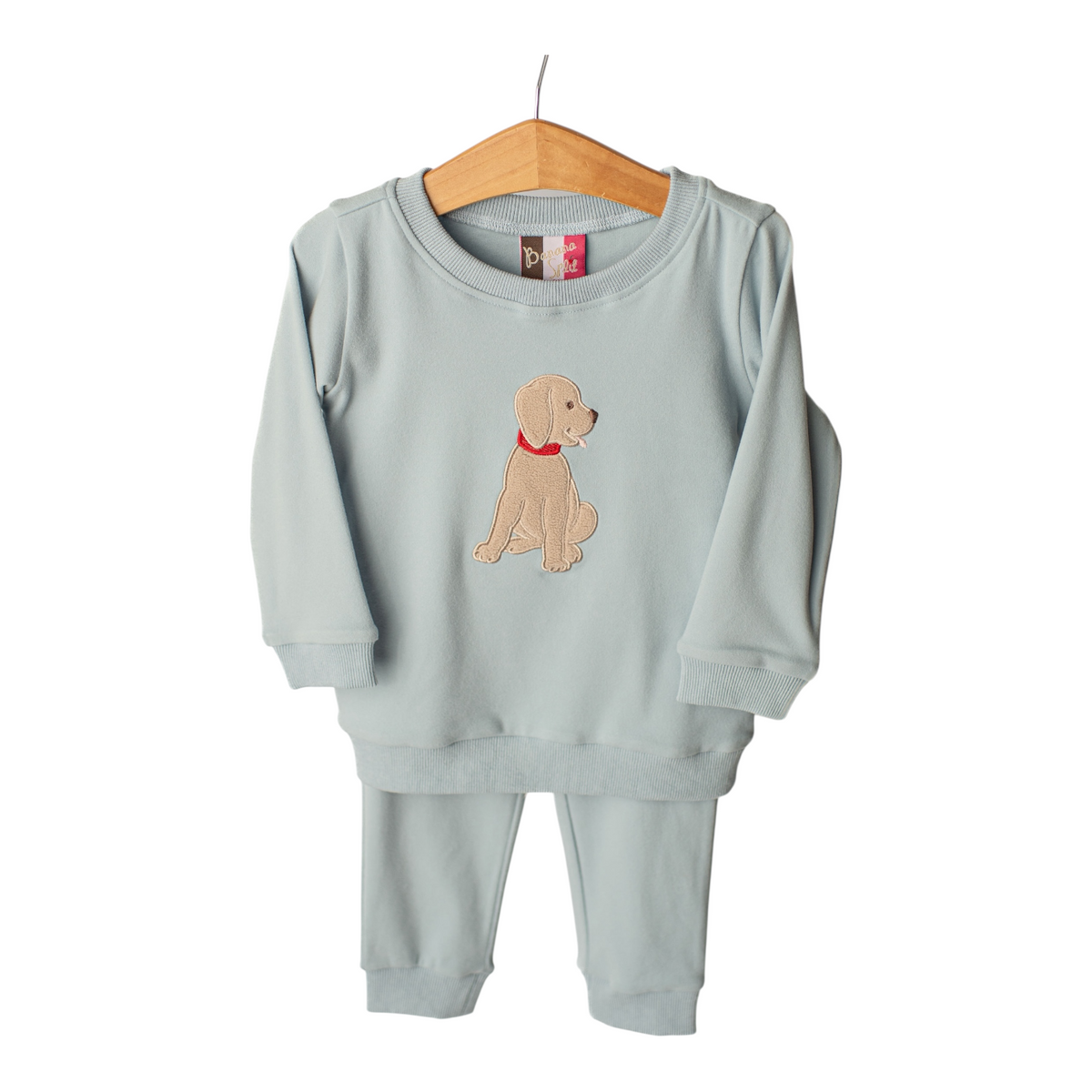 Banana Split Puppy Applique Boys Jogger Set