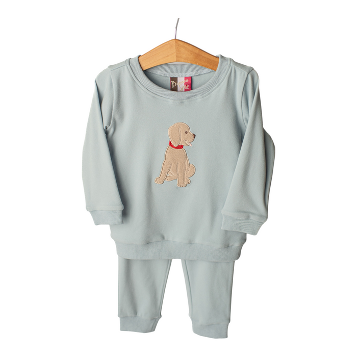 Banana Split Puppy Applique Boys Jogger Set