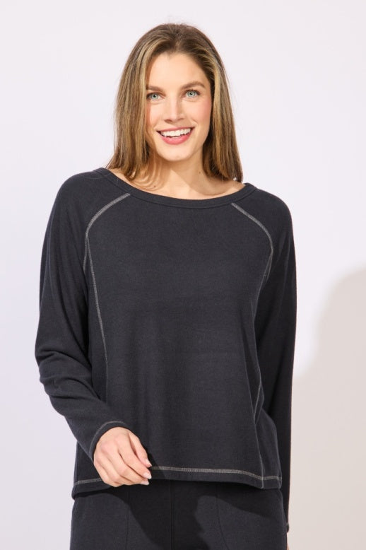 ESCAPE  BUTTERY RIB KNIT RAGLAN