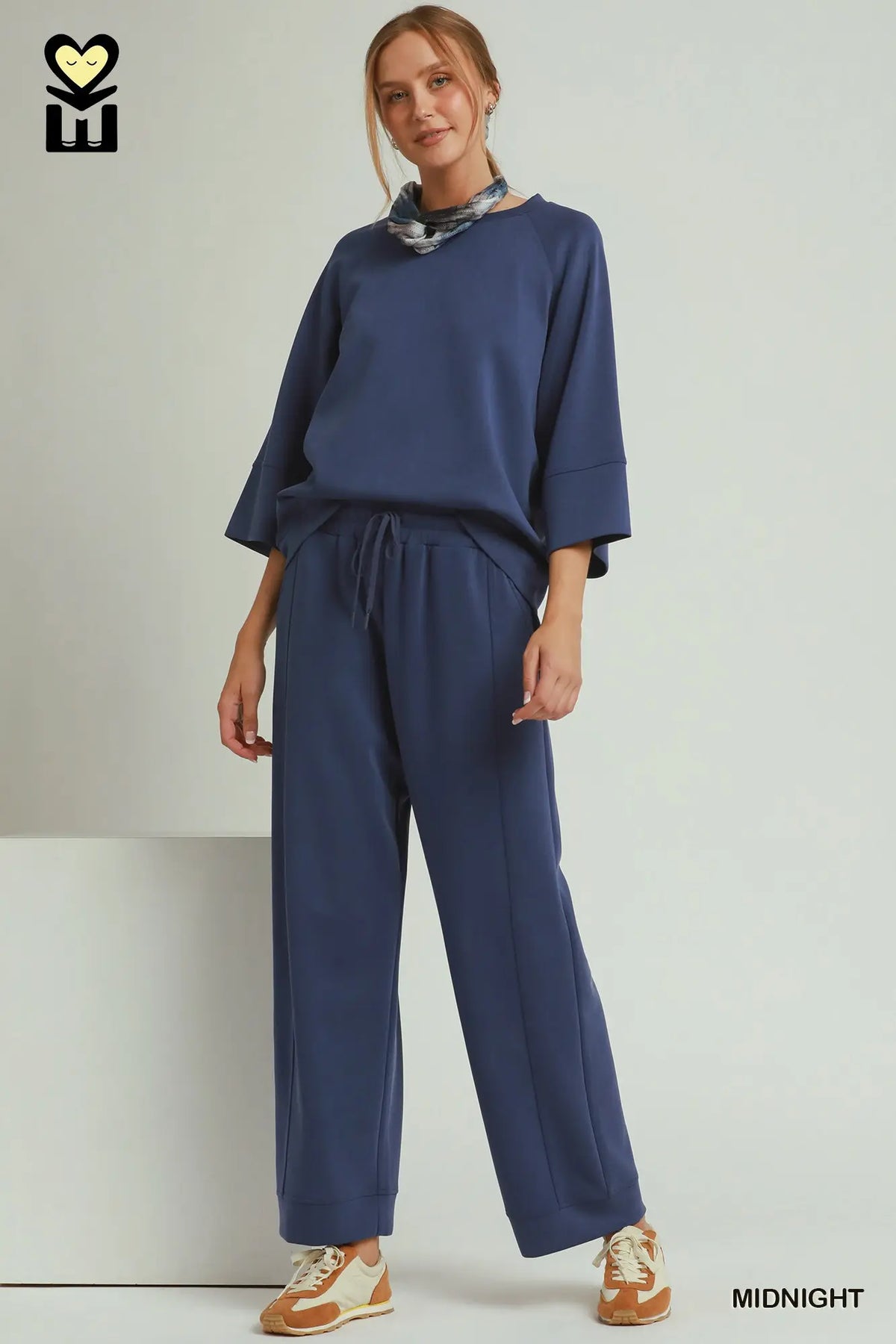 Cupro 3/4 Sleeve Raglan Top and Pants Set