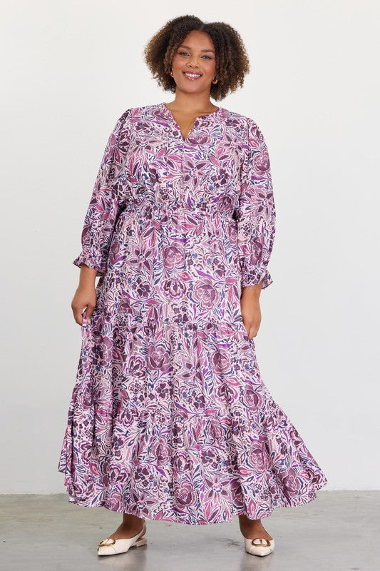 PLUS SIZE PRINTED MAXI DRESS