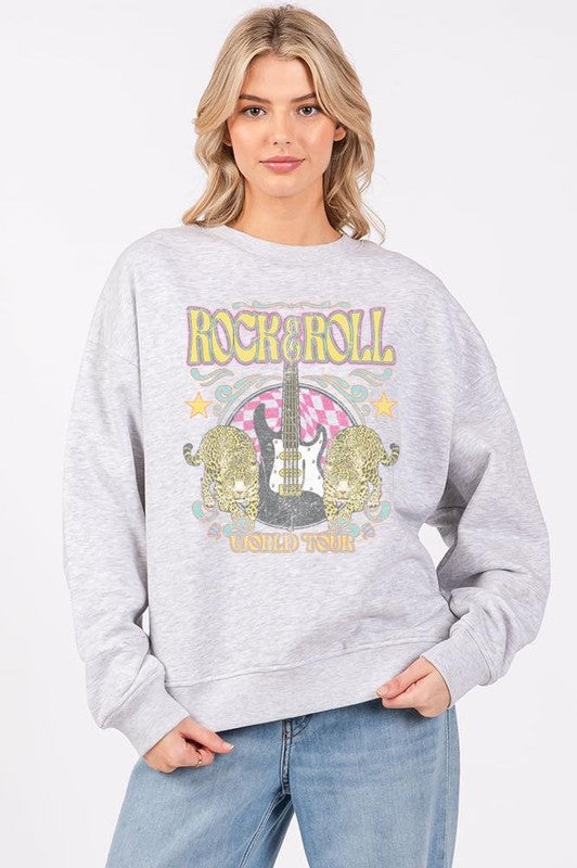 ROCK N ROLL WORLD TOUR VINTAGE GRAPHIC SWEATSHIRT