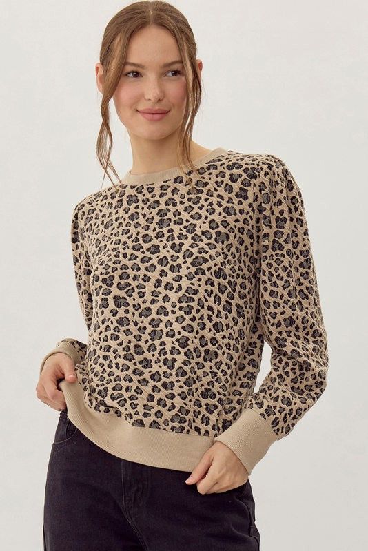 Leopard Pullover Sweatshirts Top