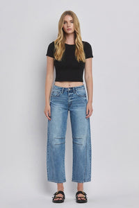 VERVET HIGH RISE BARREL LEG JEANS