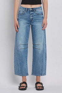 VERVET HIGH RISE BARREL LEG JEANS