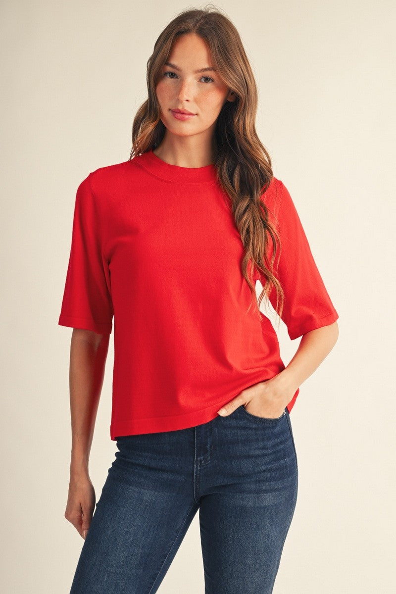 Round Neck Comfy Sweater Top