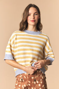 Pennie Contrast Stripe Oversized Crop Sweater