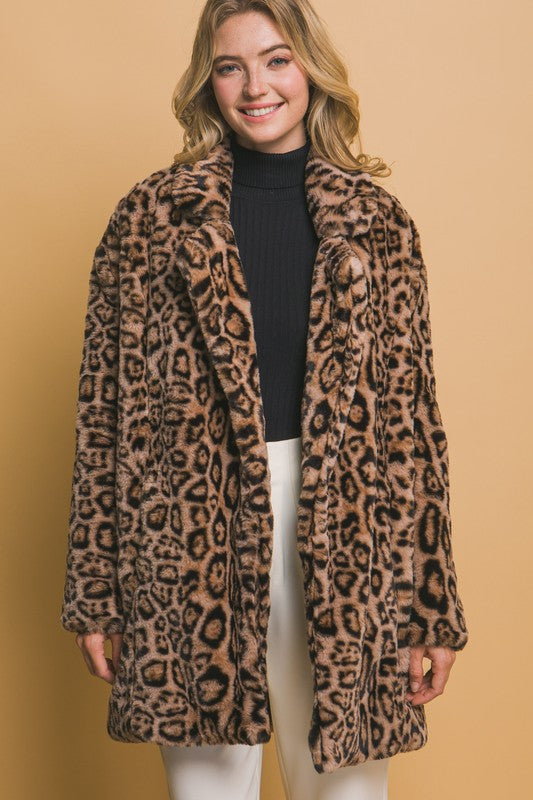 Animal Print Fur Coat