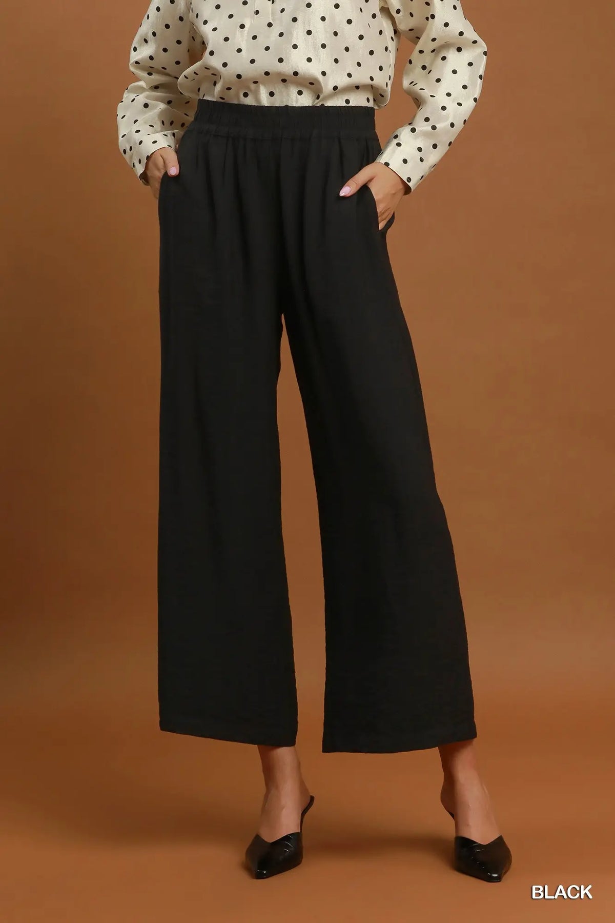 Wide Leg Pull-On Pants