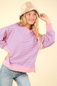 Stripe Comfy Casual Oversized Knit Top